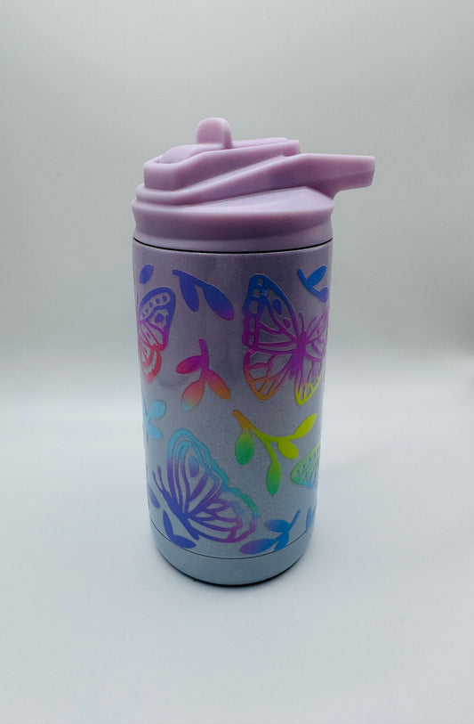 Ombré butterflies 12oz kids water bottle