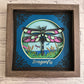 Intricate frame dragonfly 3D paper art in a shadowbox