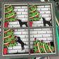 Crazy dog with Christmas tree mini 3D paper art shadowbox