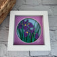 Iris mini 3D paper art in a shadowbox