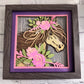 Horse with flowers 3D paper art in a shadowbox