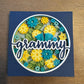 Grammy with flowers mini 3D paper art in a shadowbox