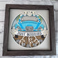 Just married 3D paper art in a shadowbox