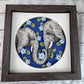 Elephant pair 3D paper art in a shadowbox