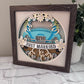 Just married 3D paper art in a shadowbox