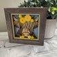 Highland cow close up mini 3D paper art in a shadowbox