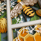 Bee scene three panel design 3D paper art in a shadowbox