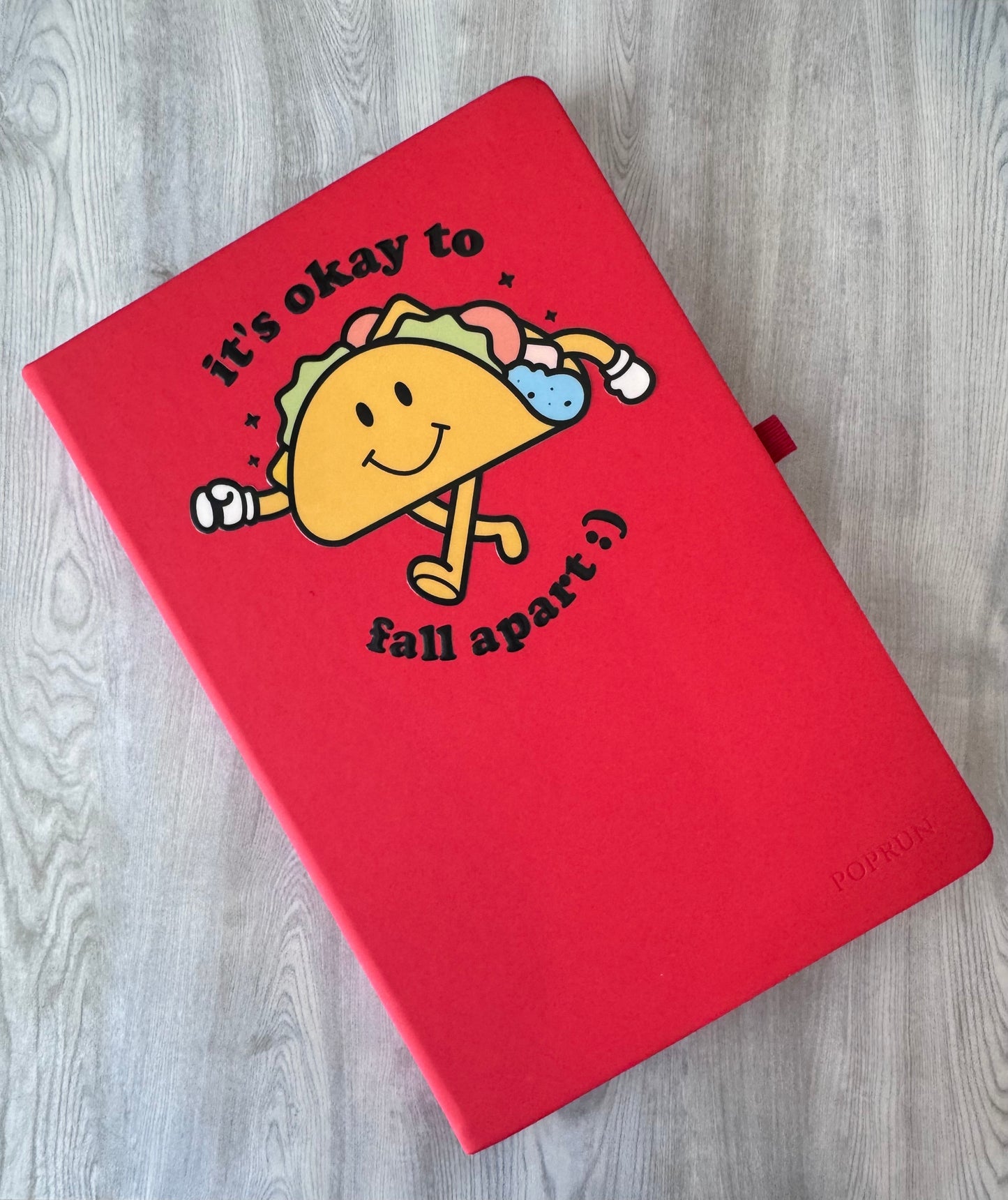 It’s okay to fall apart taco blank journal