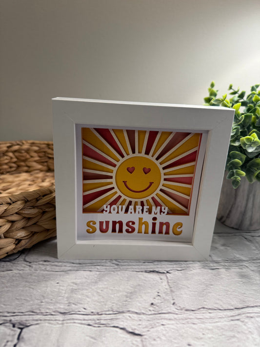 You are my sunshine mini 3D paper art in a shadowbox