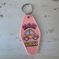 Mom taxi retro motel keychain