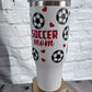 Soccer mom 40oz handle tumbler with straw and slide lid