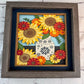 Fall flowers in a cornflower pitcher 3D paper art in a shadowbox