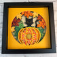 Cat in the pumpkin patch 3D paper art shadowbox