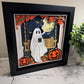 Ghost with coffee on swing 3D paper art shadowbox