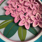 Rhododendron close up mini 3D paper art in a shadowbox