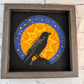 Halloween raven tombstone 3D paper art in a shadowbox