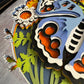 Butterfly solo scene cornflower butterfly 3D paper art in a shadowbox