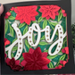 Joy with poinsettia 3D paper art in a shadowbox