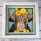 Highland cow close up 3D paper art shadowbox