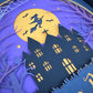 Purple hocus pocus witch flying design 3D paper art in a shadowbox