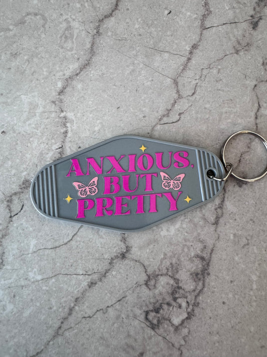 Anxious but pretty retro motel keychain