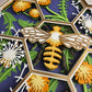 Bee scene honeycomb shape with dandelions 3D paper art in a shadowbox