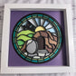 Stained glass empty tomb 3D paper art in a shadowbox