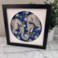 Elephant pair 3D paper art in a shadowbox