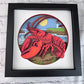 Lobster 3D paper art in a shadowbox