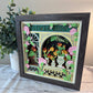 Flower shop 3D paper art in a shadowbox