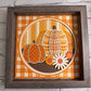 Plaid fabric pumpkins 3D paper art shadowbox