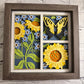 Butterfly 3 panel scene tiger swallowtail butterfly 3D paper art in a shadowbox