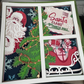 Christmas three panel Santa, letter and sleigh 3D paper art in a shadowbox