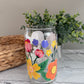 Bright floral wrap beer can glass