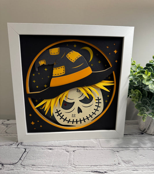 Creepy trio- scarecrow 3D paper art shadowbox