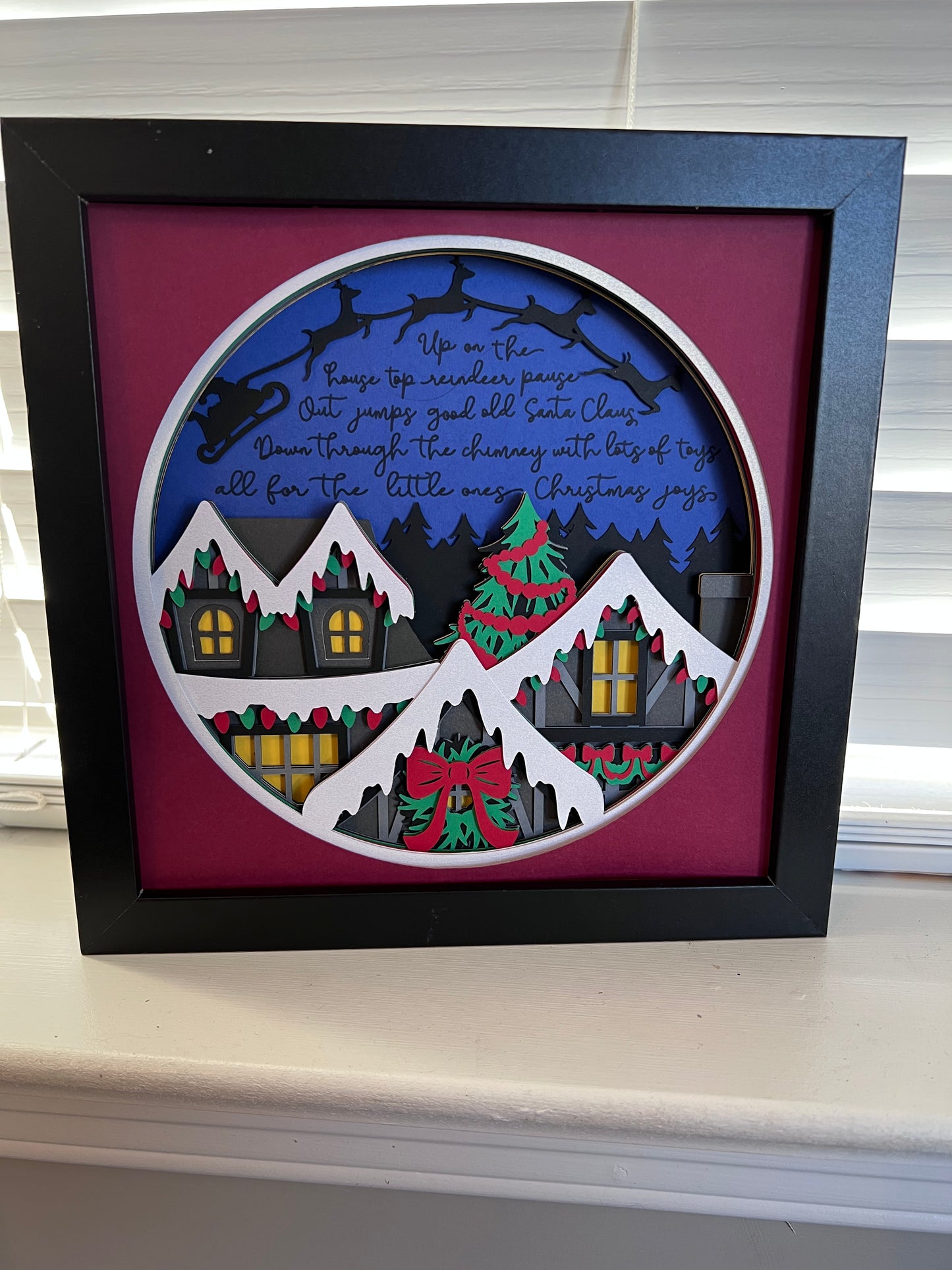 Up on the housetop 3D paper art shadowbox