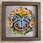 Butterfly solo scene cornflower butterfly 3D paper art in a shadowbox