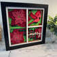 Cardinal christmas three panel 3D paper art shadowbox