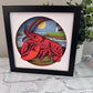 Lobster 3D paper art in a shadowbox