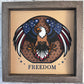 Freedom eagle 3D paper art in a shadowbox