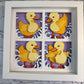 Ducklings in four panels 3D paper art in a shadowbox