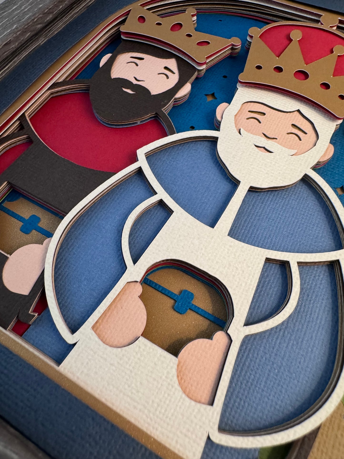 Classic three kings 3D paper art shadowbox