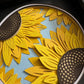 Sunflowers mini 3D paper art in a shadowbox