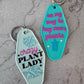 Crazy plant lady retro motel keychain