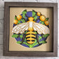 Bee scene large bee 3D paper art in a shadowbox