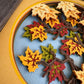 Fall maple tree branch mini 3D paper art in a shadowbox