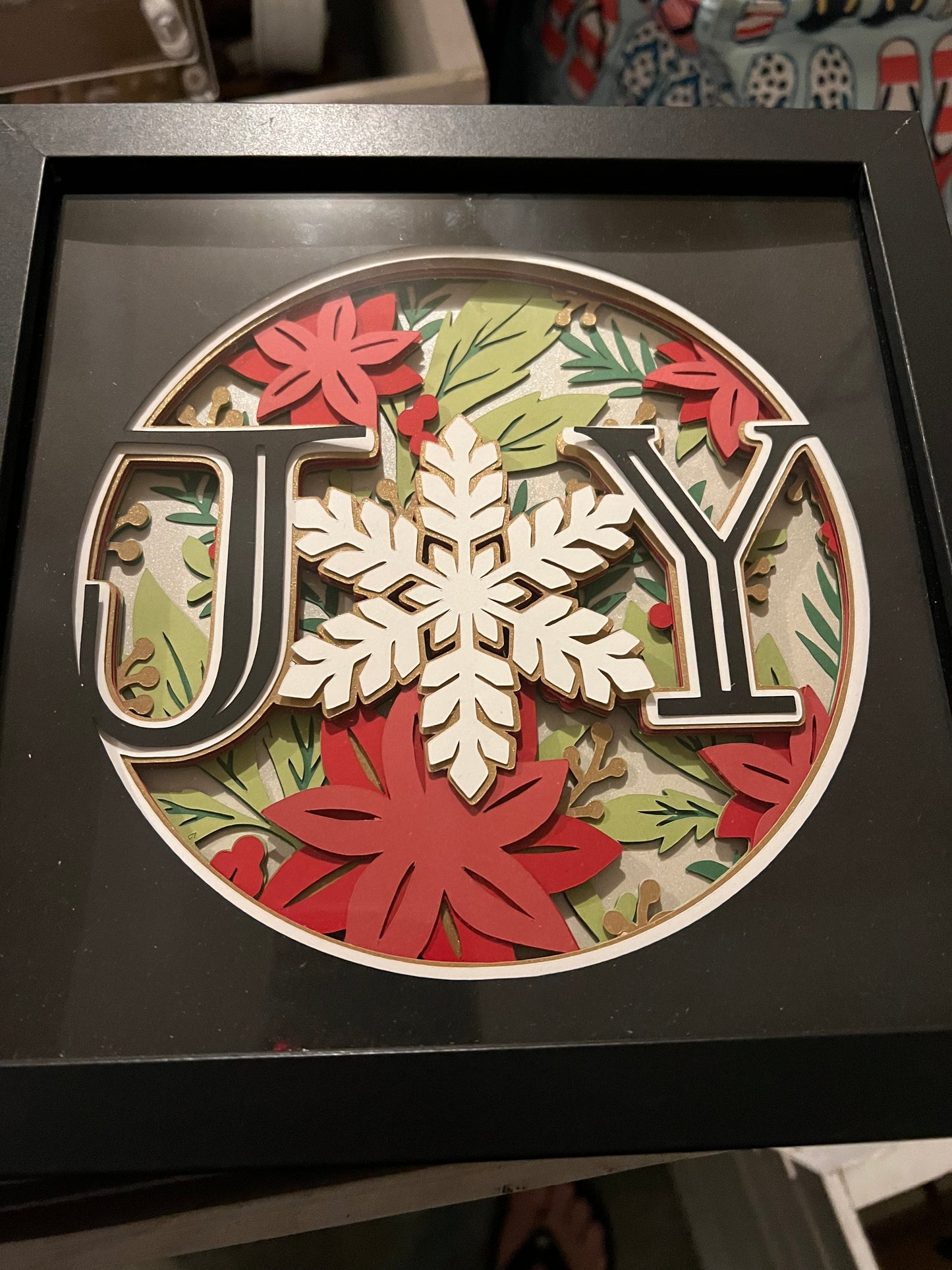 Joy 3D paper art shadowbox