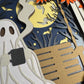 Ghost with coffee on swing 3D paper art shadowbox