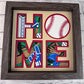 Home- Baseball 3D paper art in a shadowbox