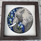 Elephant 3D paper art in a shadowbox